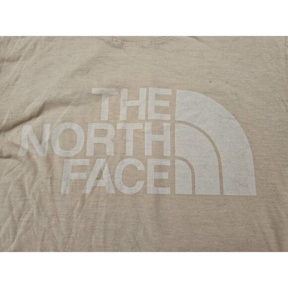 The North Face Mens Basic T-Shirt Beige Crew Neck Short Sleeve Logo Medium - Picture 5 of 13